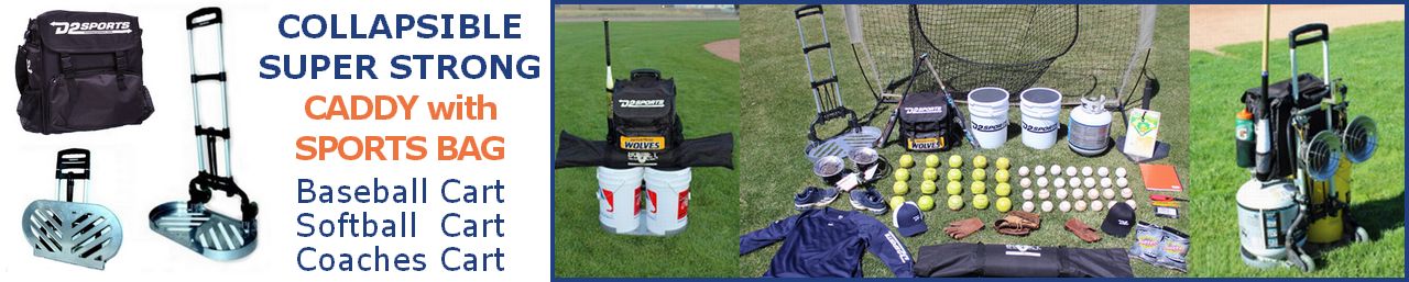 D2 Sports Caddy Collapsible Baseball Softball Coaches Equipment Gear Cart